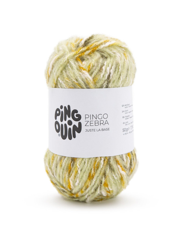 Photo de la pelote pingo zebra couleur forest avec dégradé de vert